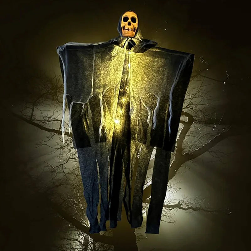Halloween Glowing Skull Skeleton Gauze Hanging Ghost