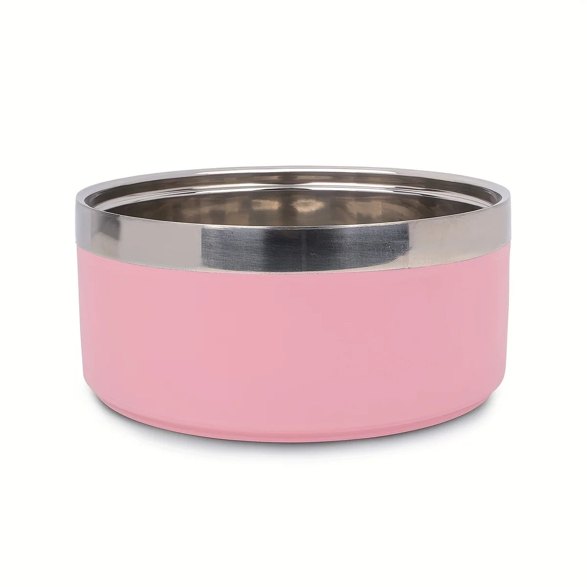 Premium Large Capacity Double-Layer Stainless Steel Pet Bowl with Non-Slip Mat