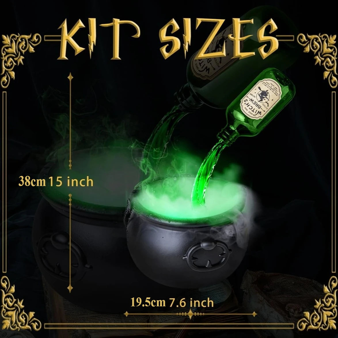 Halloween Black Wizard Bowl with Magic Floating Potion Bottle and Diffuser