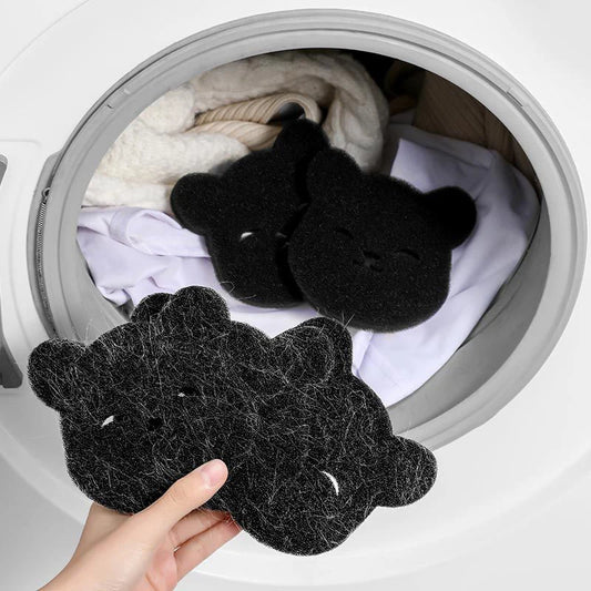 2-Pack Bear-Shaped Pet Hair Remover Laundry Balls