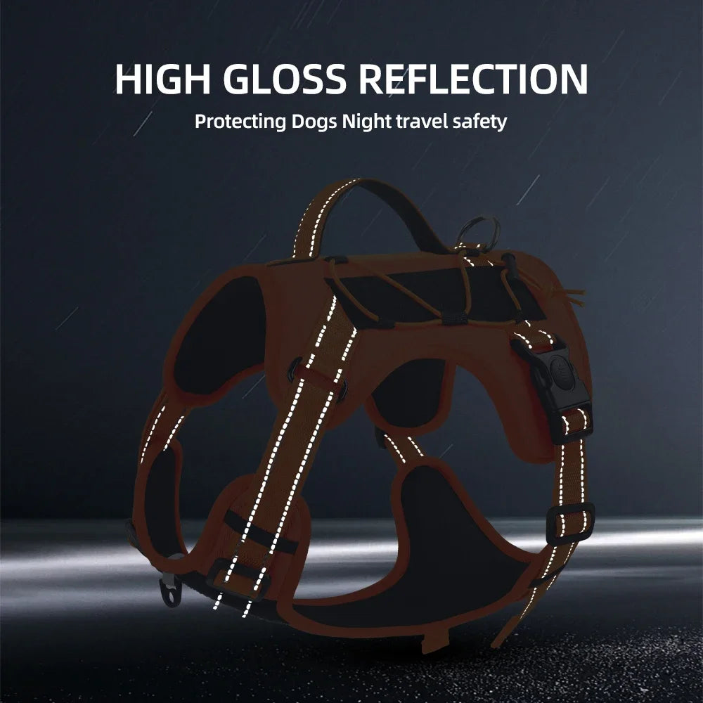 Adjustable Reflective Nylon Dog Harness with No-Pull Design