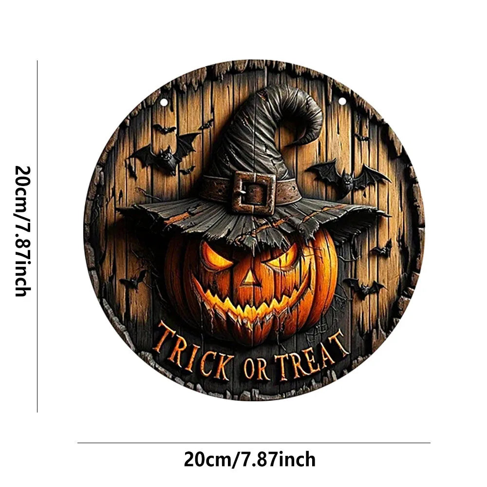 Halloween Wooden Ghost Wreath Sign