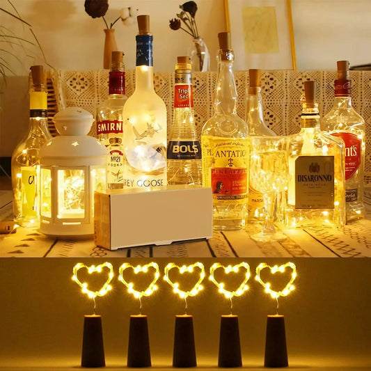 Twinkling 2M LED Fairy String Lights with Wine Bottle Cork - Ideal for Christmas Bottle Decor and Holiday Ambiance