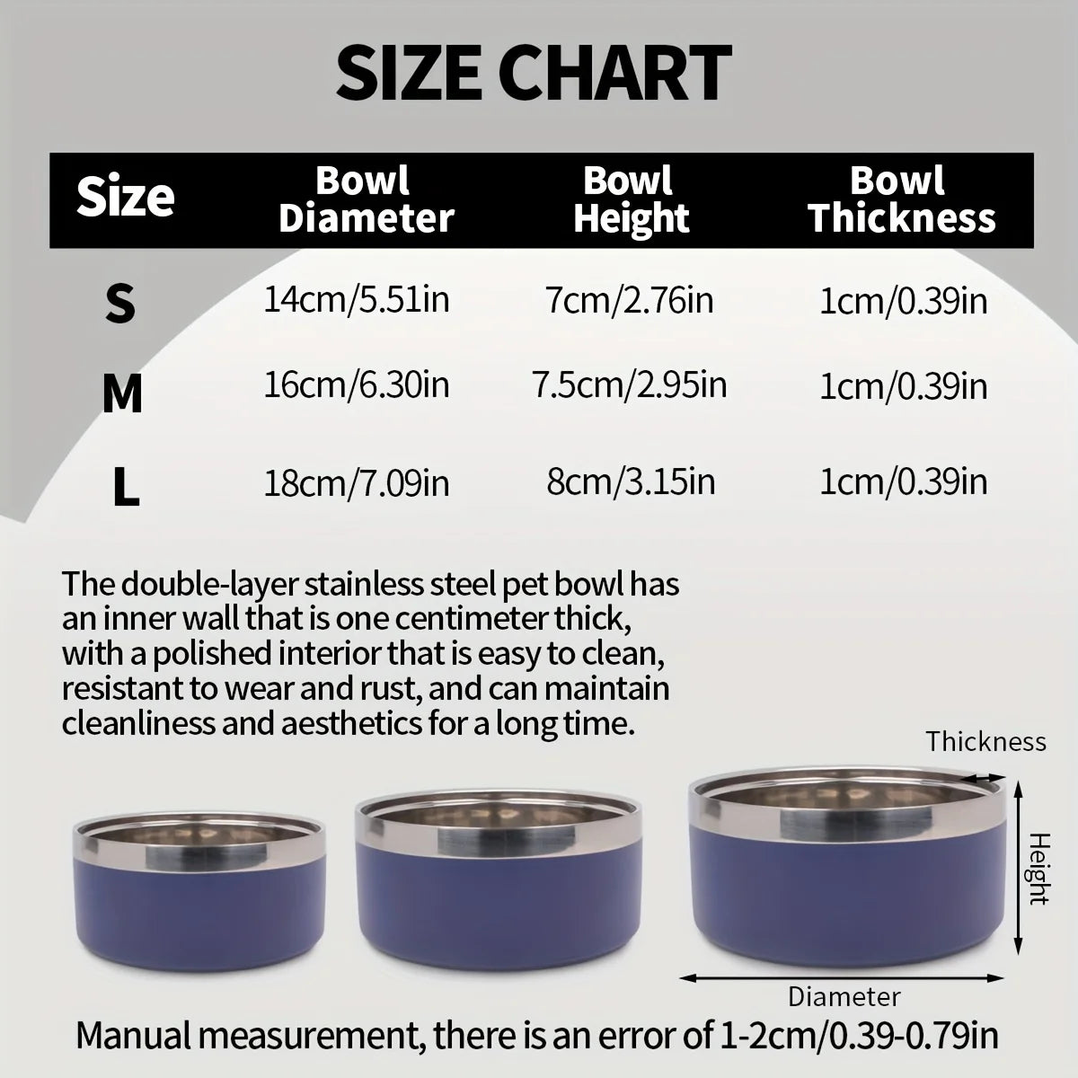 Premium Large Capacity Double-Layer Stainless Steel Pet Bowl with Non-Slip Mat