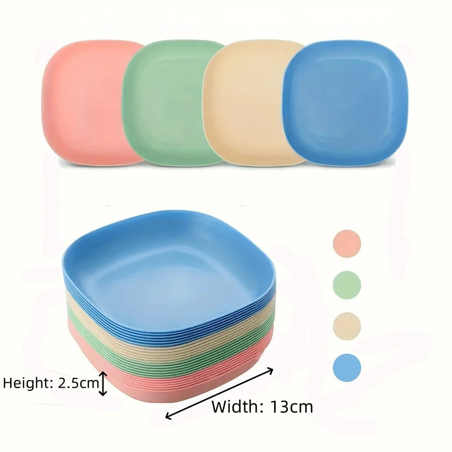 3/10/20pcs Non-Slip Plastic Cat Bowls Set for Kittens and Small Pets