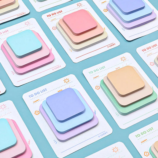 Multicolor Adhesive Memo Pad Set (90 Sheets, 3 Sizes)