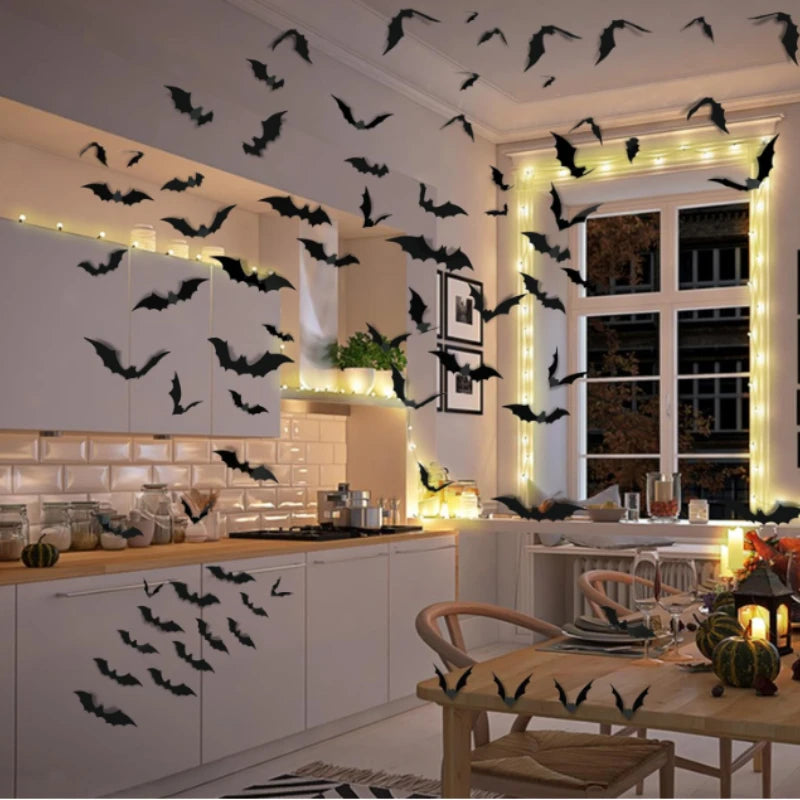 3D Waterproof Black Bat Wall Stickers (12/24/60 Pieces)