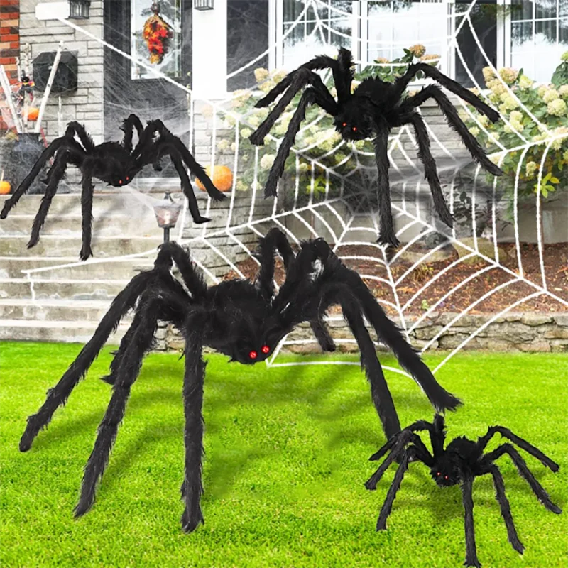 Giant Black Spider Halloween Decoration (30cm-200cm)