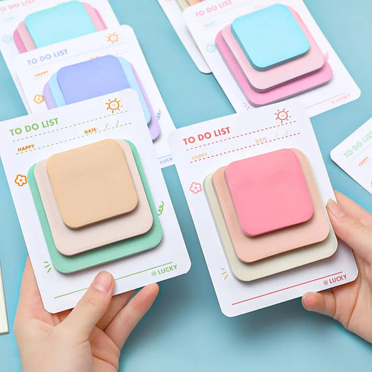 Multicolor Adhesive Memo Pad Set (90 Sheets, 3 Sizes)