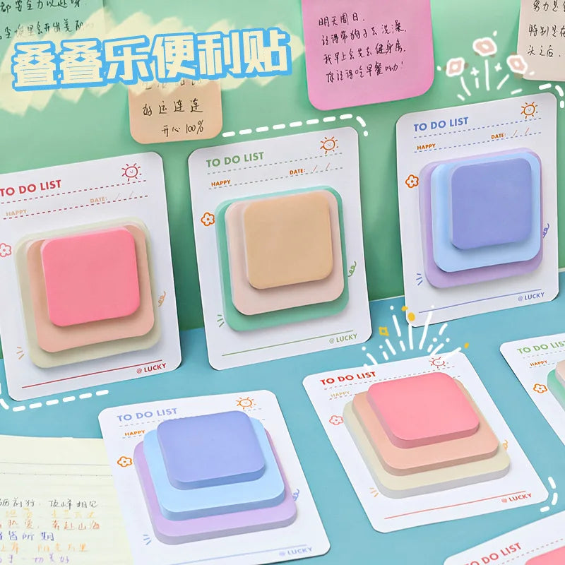 Multicolor Adhesive Memo Pad Set (90 Sheets, 3 Sizes)