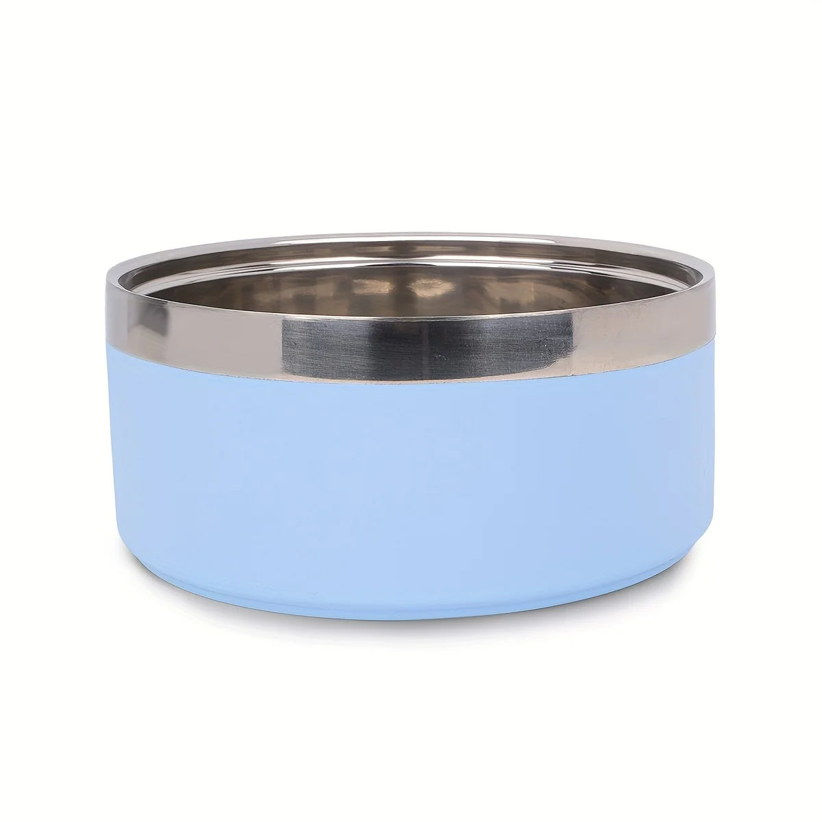 Premium Large Capacity Double-Layer Stainless Steel Pet Bowl with Non-Slip Mat