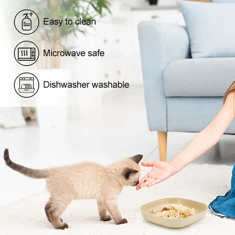 3/10/20pcs Non-Slip Plastic Cat Bowls Set for Kittens and Small Pets