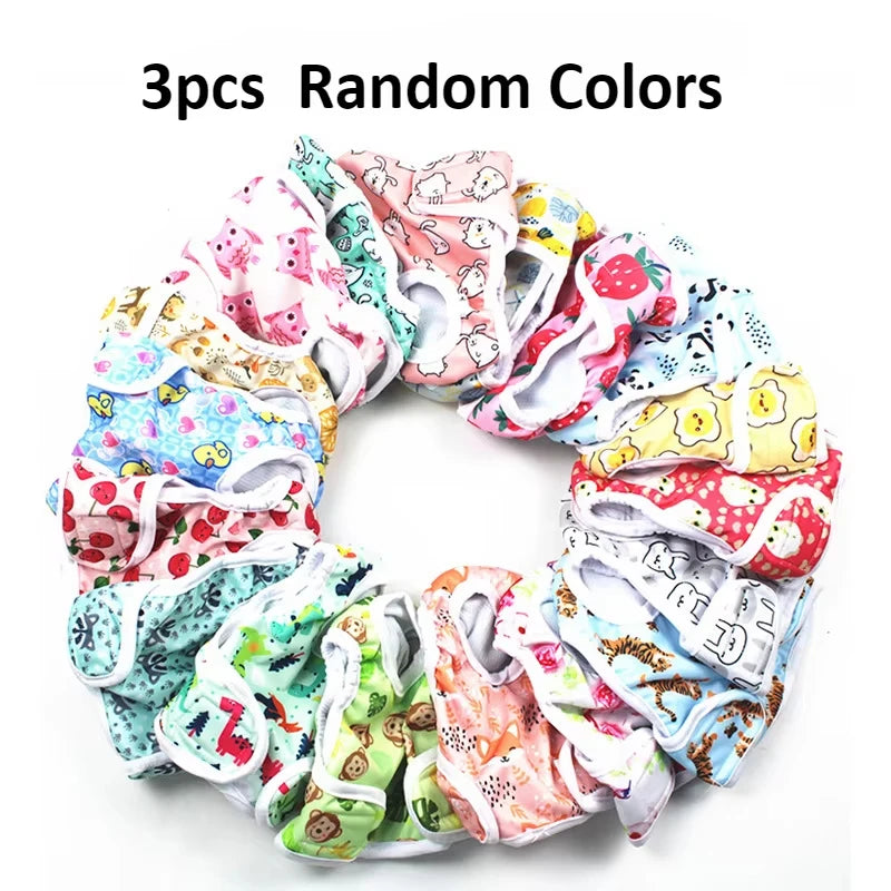 1/3pcs Adjustable Washable Female Dog Diapers