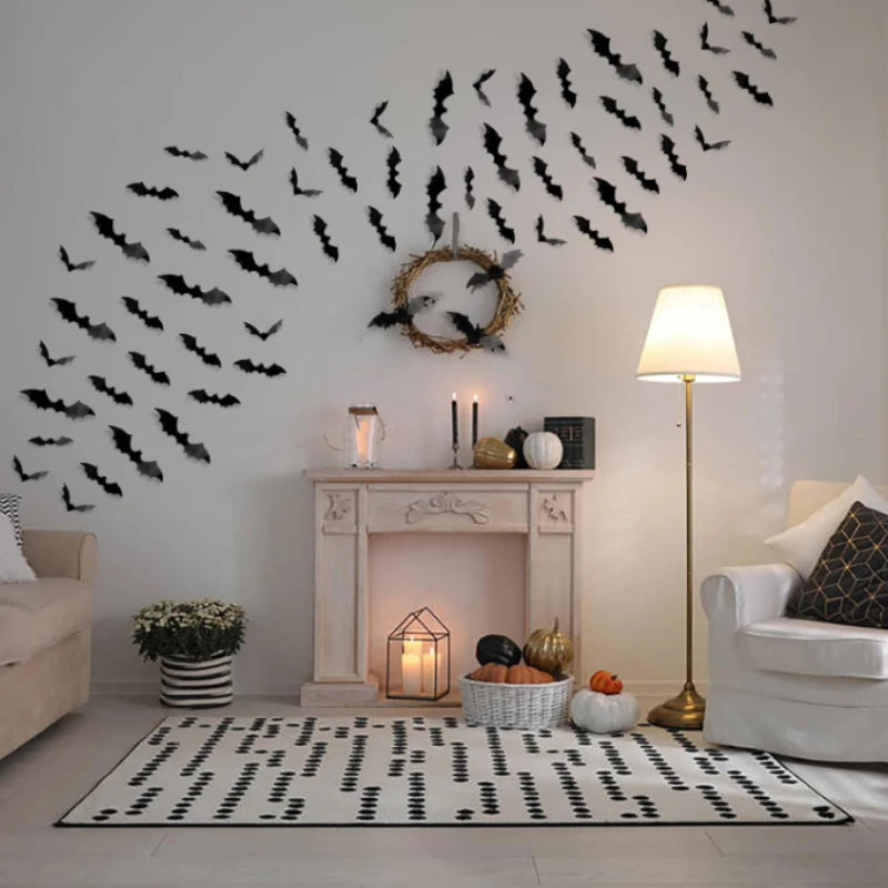3D Waterproof Black Bat Wall Stickers (12/24/60 Pieces)