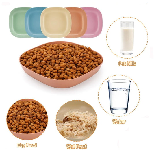 3/10/20pcs Non-Slip Plastic Cat Bowls Set for Kittens and Small Pets