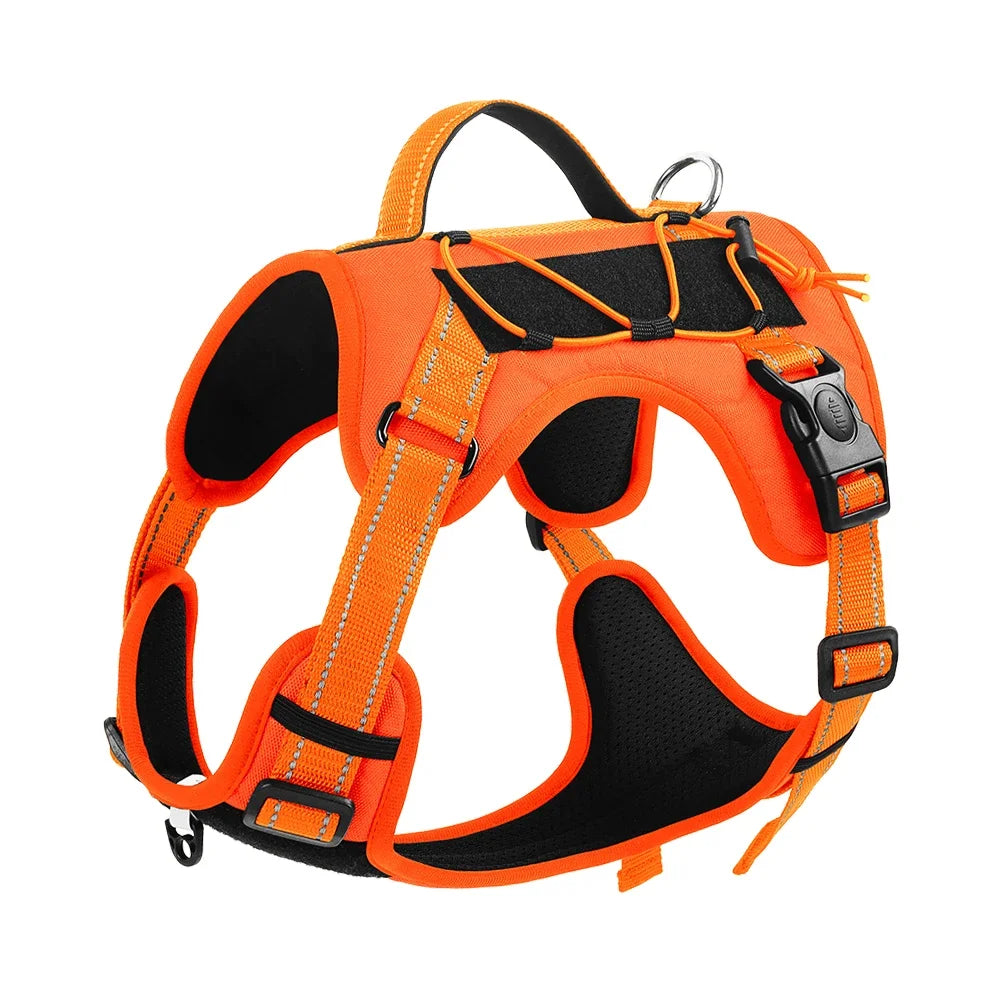 Adjustable Reflective Nylon Dog Harness with No-Pull Design