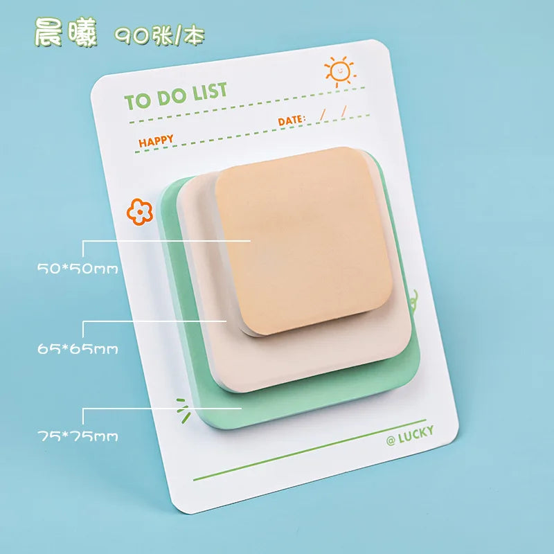 Multicolor Adhesive Memo Pad Set (90 Sheets, 3 Sizes)