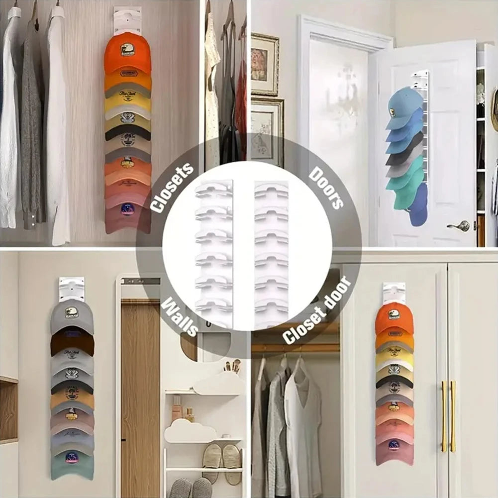 Wall-Mounted Baseball Cap Storage Organizer