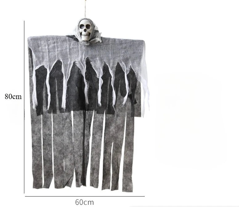 Halloween Glowing Skull Skeleton Gauze Hanging Ghost