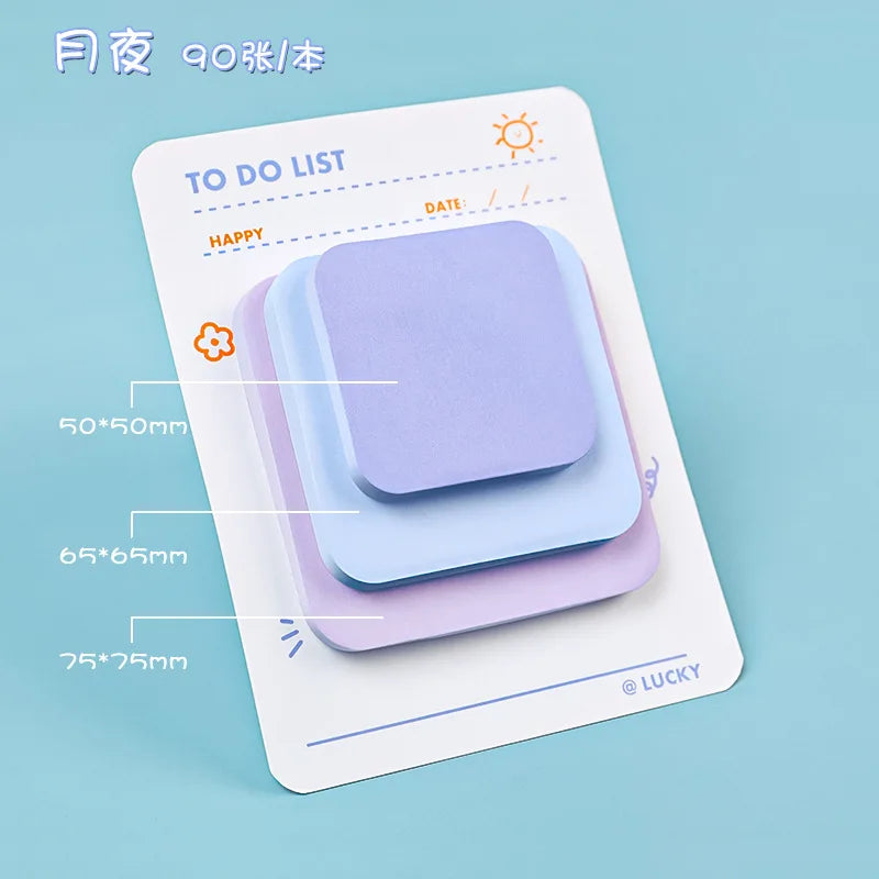 Multicolor Adhesive Memo Pad Set (90 Sheets, 3 Sizes)
