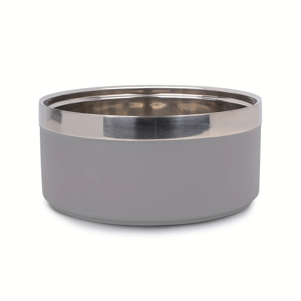 Premium Large Capacity Double-Layer Stainless Steel Pet Bowl with Non-Slip Mat