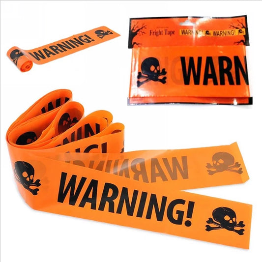 Halloween Skull Head Warning Tape with Witch Balloons