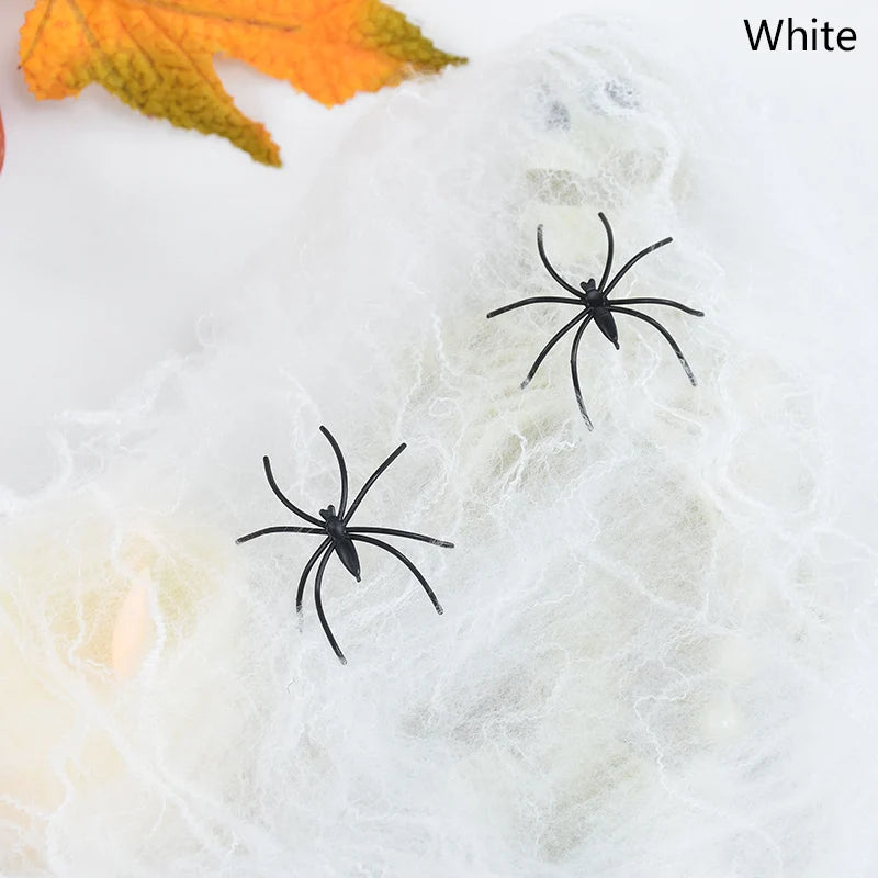 Stretchy Artificial Spider Web for Halloween Decorations - Ideal for Scary Party Scenes and Haunted House Props