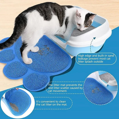 Paw Print Waterproof Cat Litter Mat