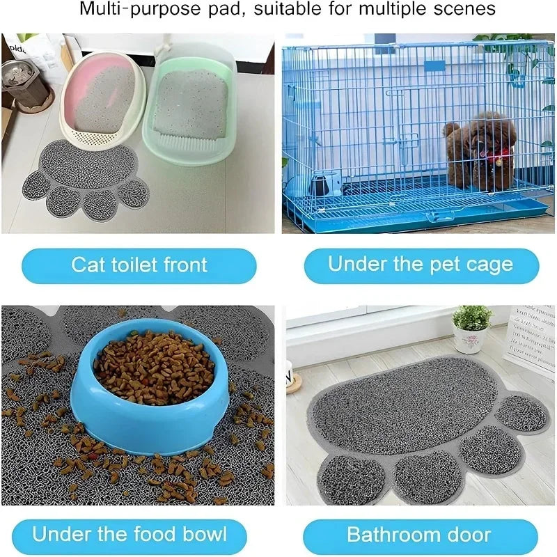 Paw Print Waterproof Cat Litter Mat
