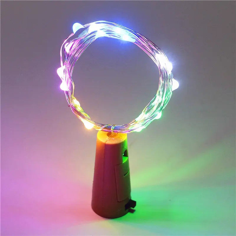 Twinkling 2M LED Fairy String Lights with Wine Bottle Cork - Ideal for Christmas Bottle Decor and Holiday Ambiance
