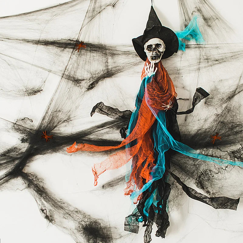 Stretchy Artificial Spider Web for Halloween Decorations - Ideal for Scary Party Scenes and Haunted House Props