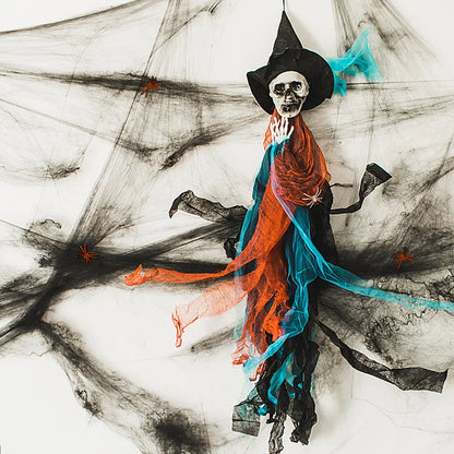 Stretchy Artificial Spider Web for Halloween Decorations - Ideal for Scary Party Scenes and Haunted House Props