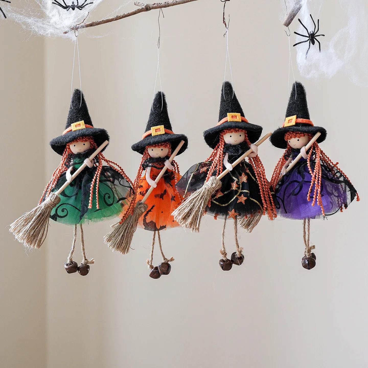 Halloween Broomstick Witch Girl Hanging Ornament