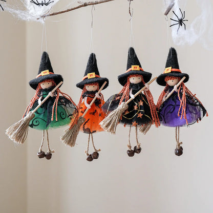 Halloween Broomstick Witch Girl Hanging Ornament