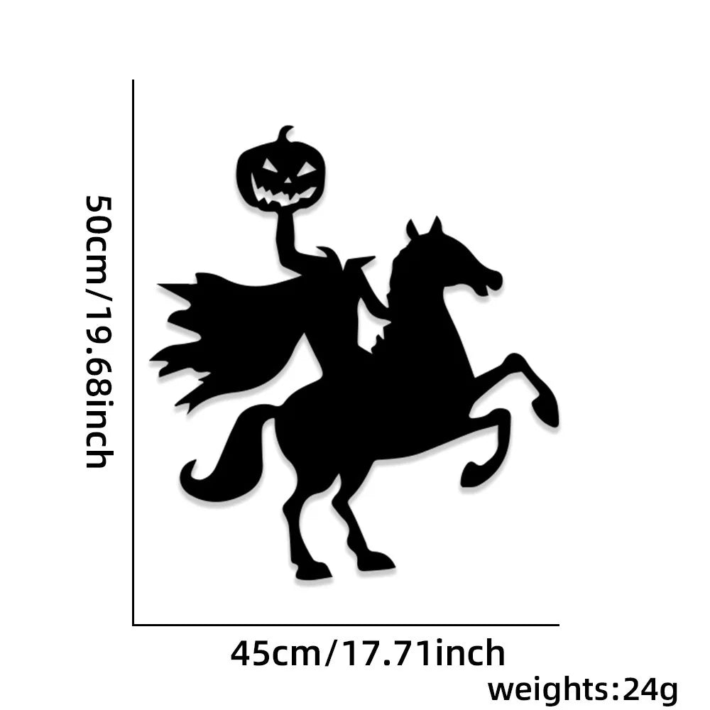 Spooky Halloween Door and Window Stickers - Skeleton Hand, Pumpkin, Devil, Witch Hat, and Ghost Designs