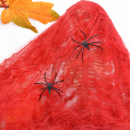 Stretchy Artificial Spider Web for Halloween Decorations - Ideal for Scary Party Scenes and Haunted House Props