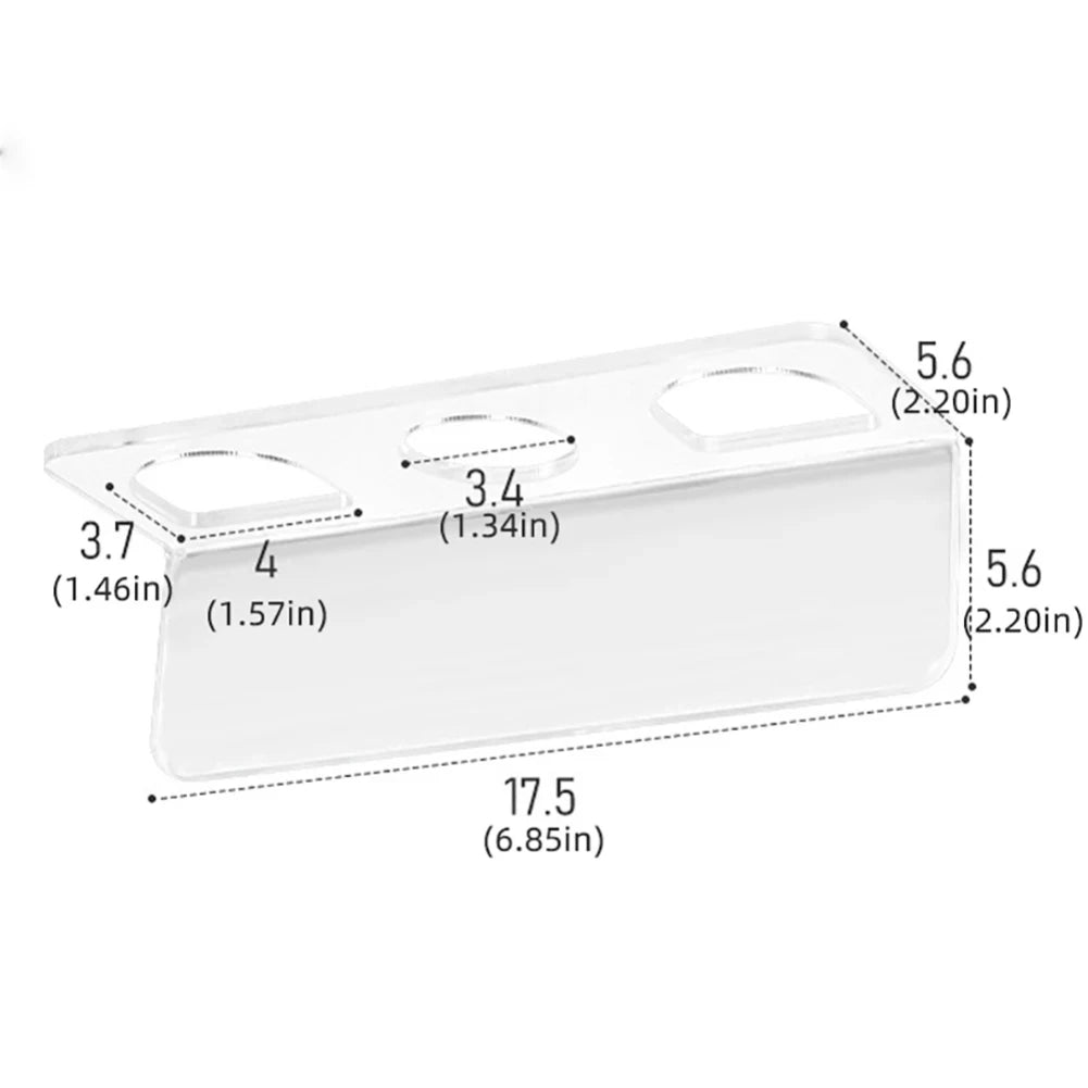 Clear Acrylic Wall-Mounted Comb and Brush Organizer Shelf