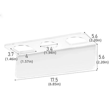 Clear Acrylic Wall-Mounted Comb and Brush Organizer Shelf