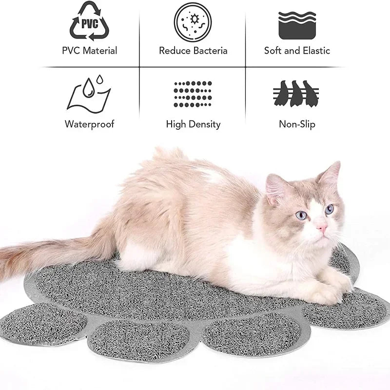 Paw Print Waterproof Cat Litter Mat
