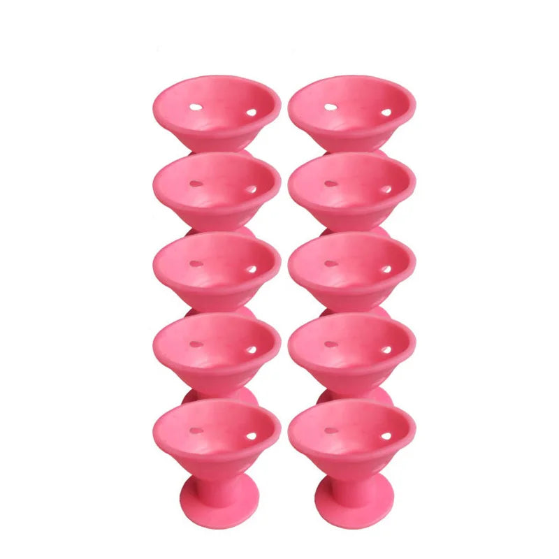 10Pcs Heatless Hair Curlers Set – Large & Small Soft Silicone Overnight Rollers for Natural Waves, No-Heat Lazy Curling Rods for Women & Kids