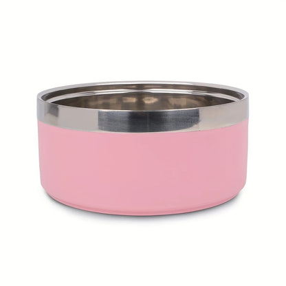 Premium Large Capacity Double-Layer Stainless Steel Pet Bowl with Non-Slip Mat