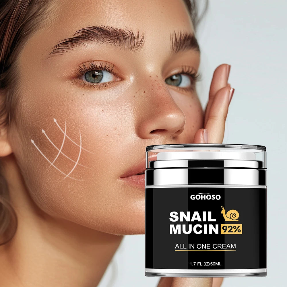50ml Snail Mucus Face Cream – Hydrating Anti-Aging Moisturizer for Firming, Whitening, Wrinkle Reduction, Oil Control & Pore Shrinking