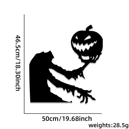Spooky Halloween Door and Window Stickers - Skeleton Hand, Pumpkin, Devil, Witch Hat, and Ghost Designs
