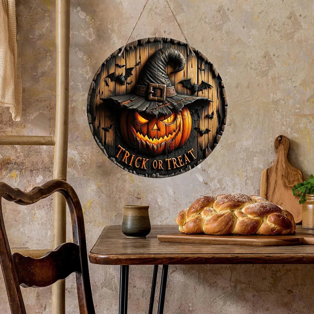 Halloween Wooden Ghost Wreath Sign
