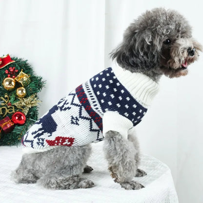 Festive Christmas Dog Sweater - Cozy Knit Holiday Outfit for Small to Medium Dogs, Puppies, Cats, Bichon, and Corgis