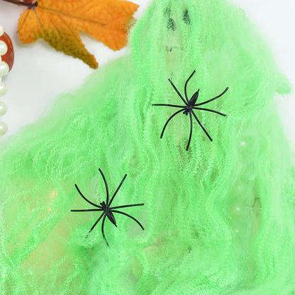 Stretchy Artificial Spider Web for Halloween Decorations - Ideal for Scary Party Scenes and Haunted House Props
