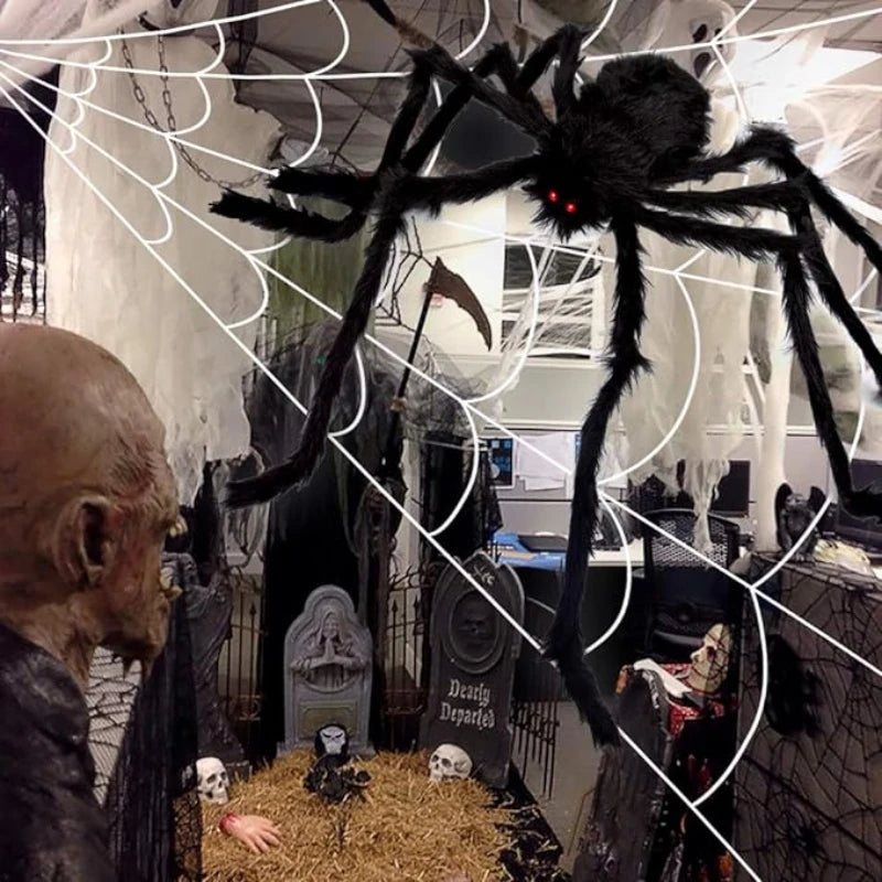 Giant Black Spider Halloween Decoration (30cm-200cm)