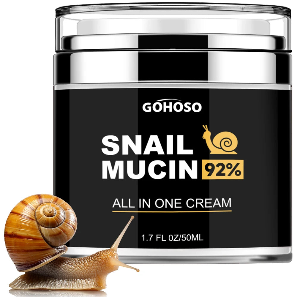 50ml Snail Mucus Face Cream – Hydrating Anti-Aging Moisturizer for Firming, Whitening, Wrinkle Reduction, Oil Control & Pore Shrinking