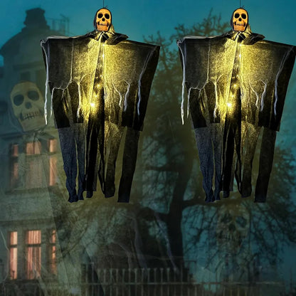 Halloween Glowing Skull Skeleton Gauze Hanging Ghost