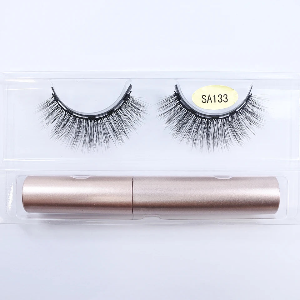 5/10 Pairs Reusable Magnetic Eyelashes Kit with Eyeliner & Applicator – Natural Look 5 Magnet False Lashes for Easy No-Glue Makeup